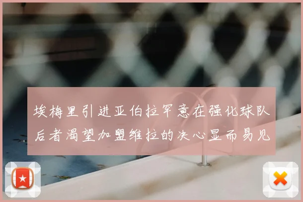 埃梅里引进亚伯拉罕意在强化球队后者渴望加盟维拉的决心显而易见